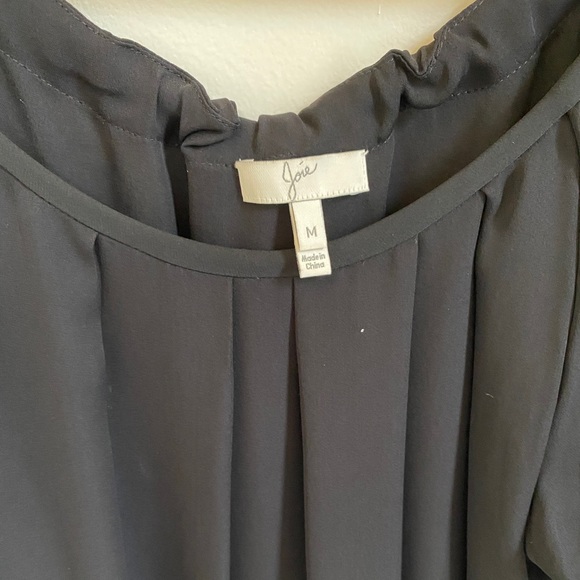 JOÍE Black Scoop-Neck Tie Blouse - Picture 7 of 8